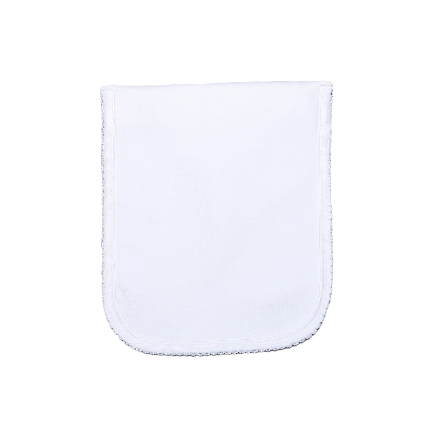 WWP-018 White Burping Pad White Picot Trim.