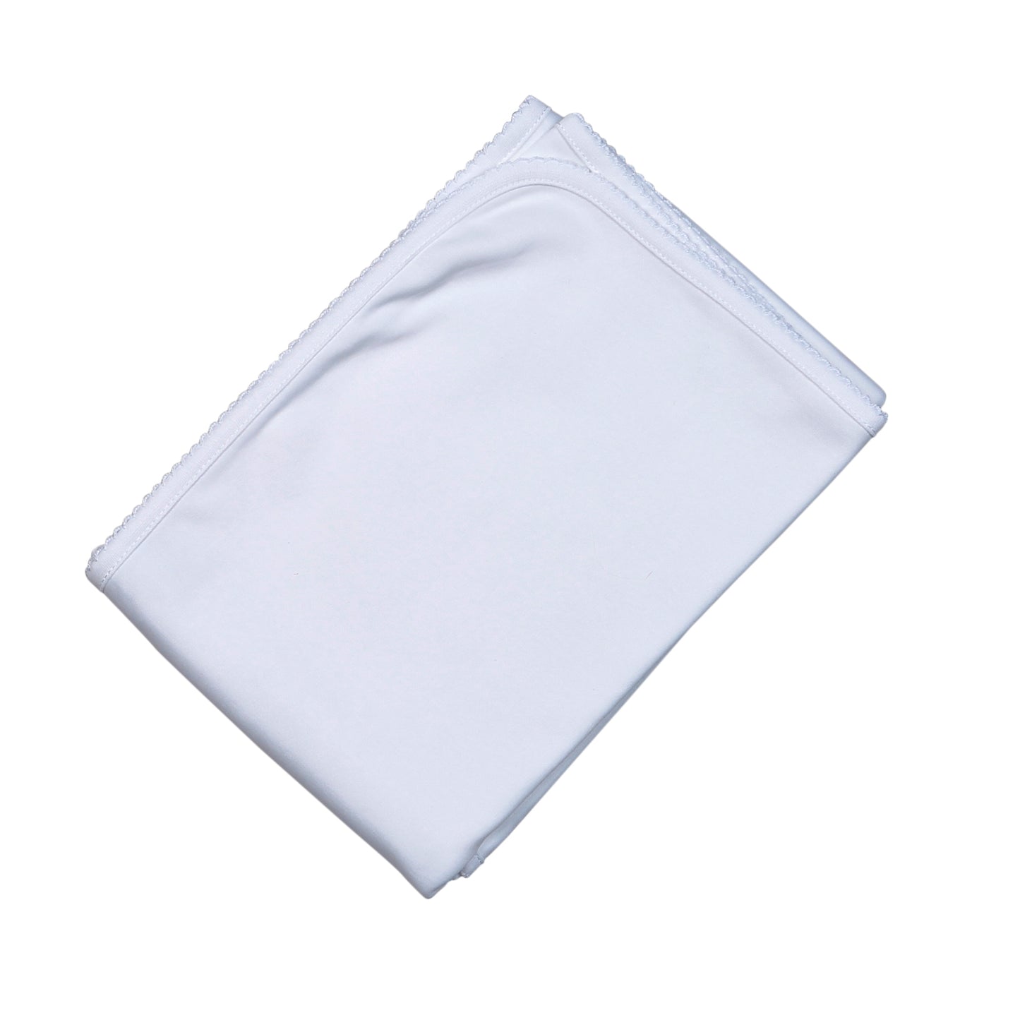 WWP-016 White Receiving Blanket White Picot Trim 28"x 29".