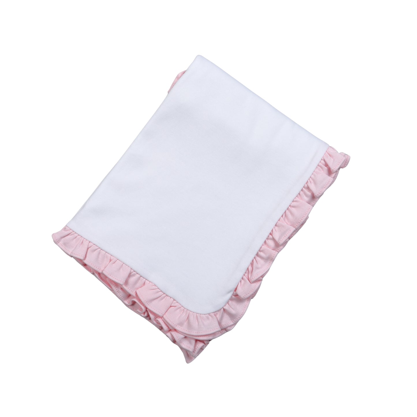 LIL-016 Lily White and Pink Receiving Blanket 28"x 29".