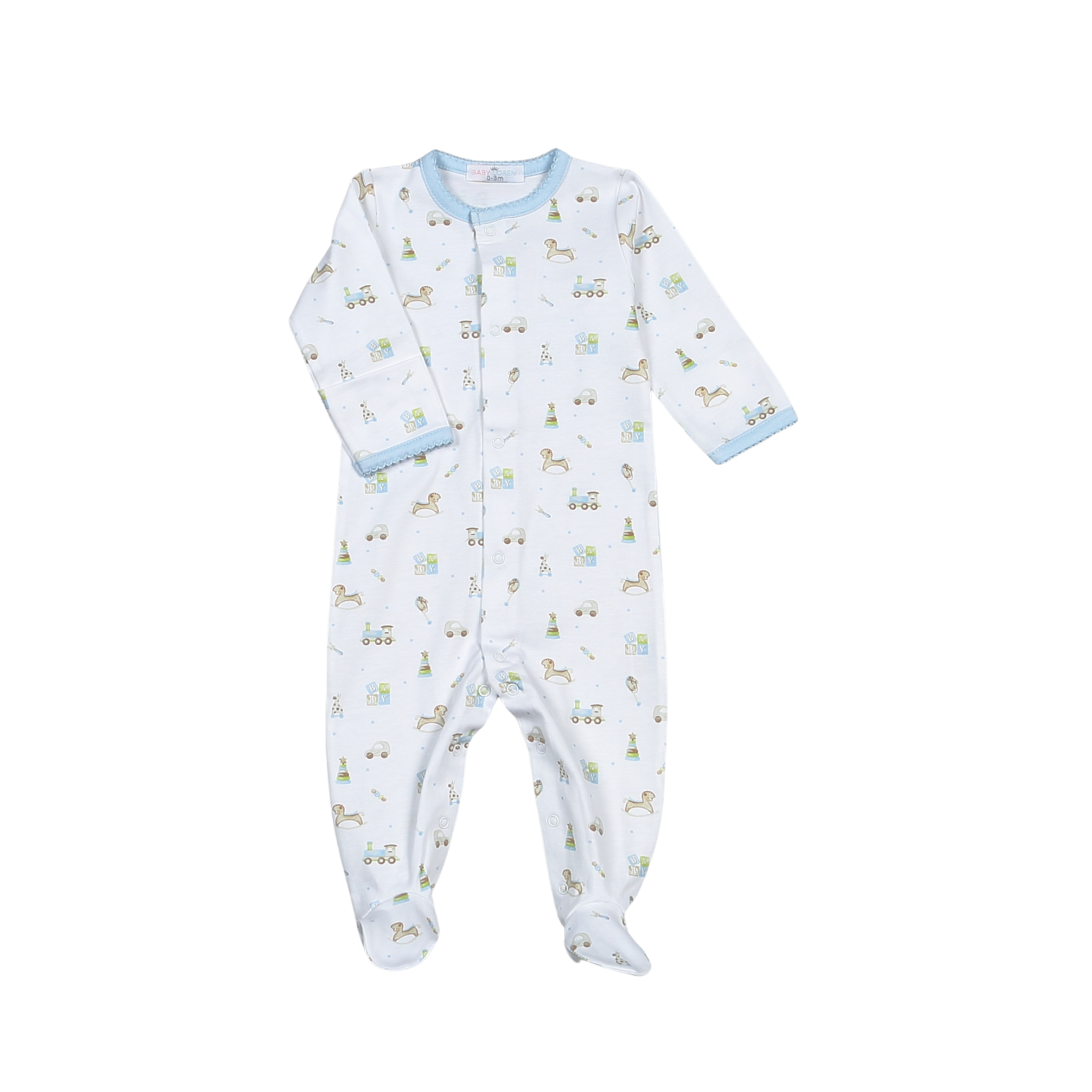 Pima Cotton Zip Footie- Fly Ball