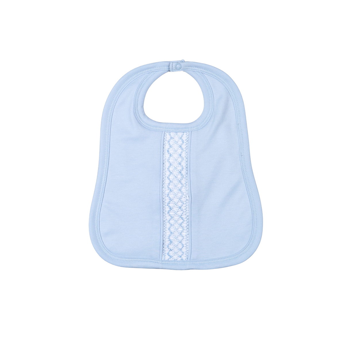 BBB-118 Blue Pima Hand Smocked BIB