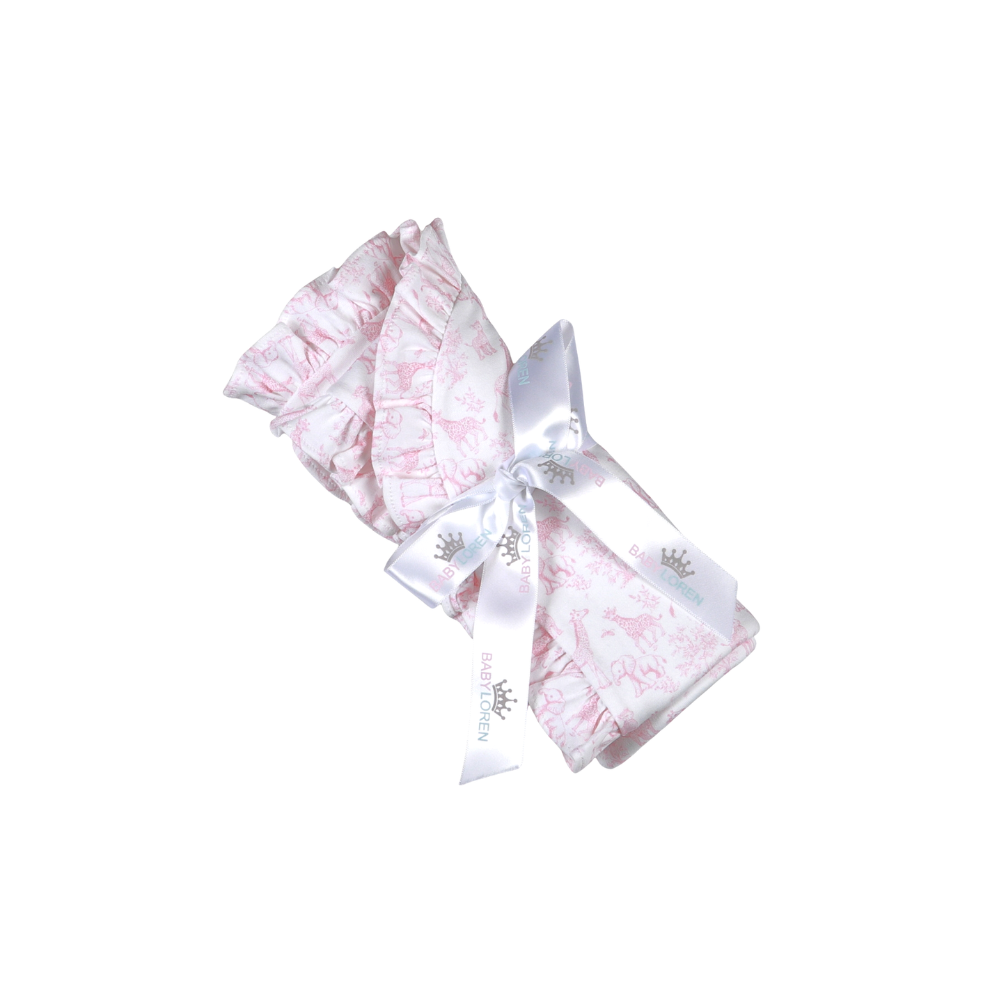 BSF-116 Pink Baby Safari Pima Receiving Blanket