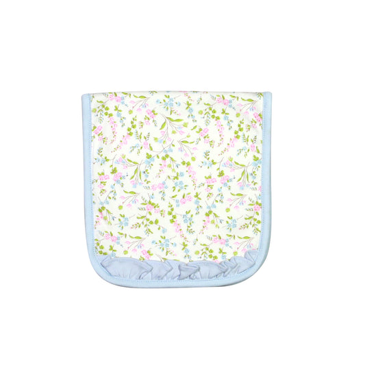 BEL-218 BELLE BLUE/PINK FLORAL PIMA BURPING PAD