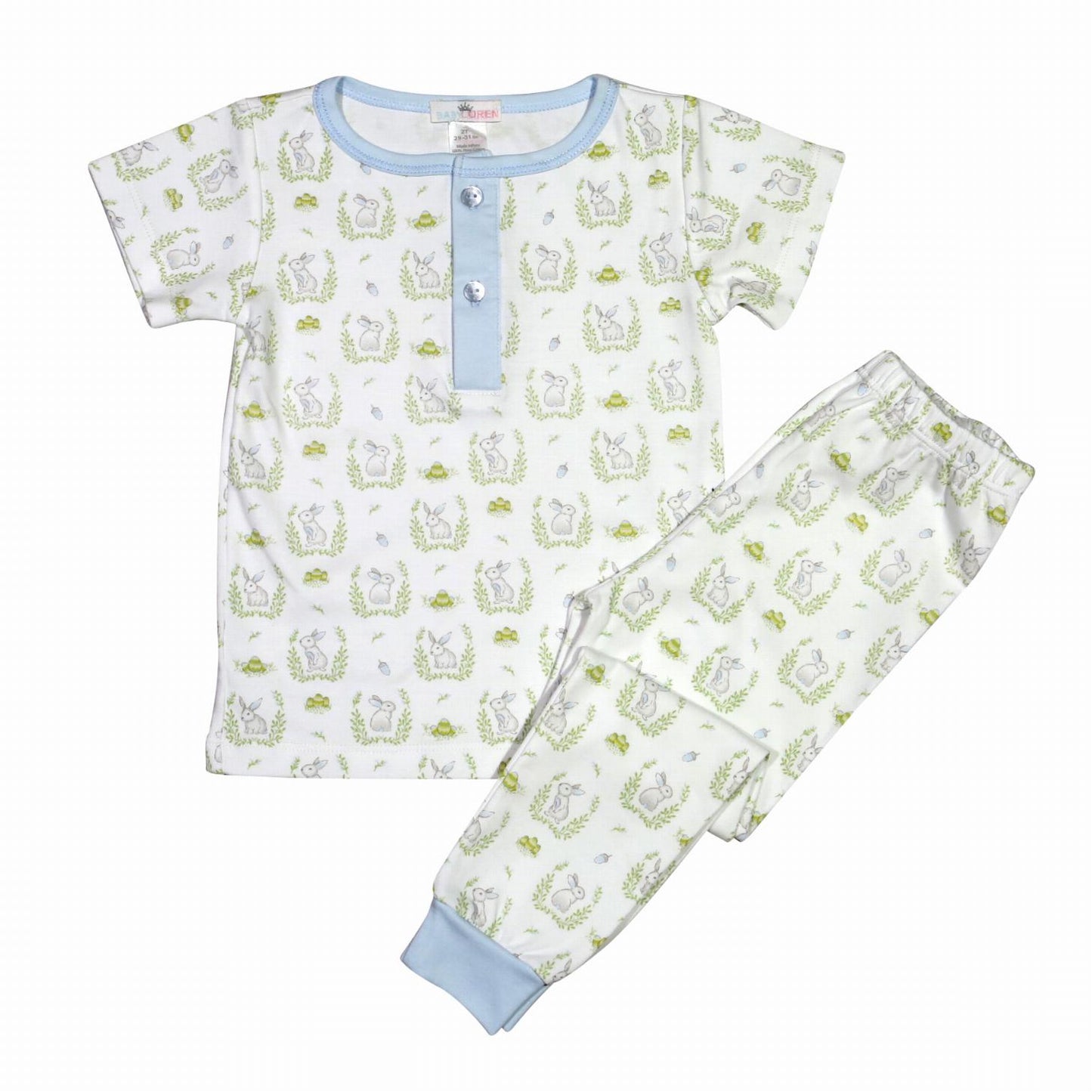 BLUE BUNNIES PIMA TWO PIECES LOUGEWEAR