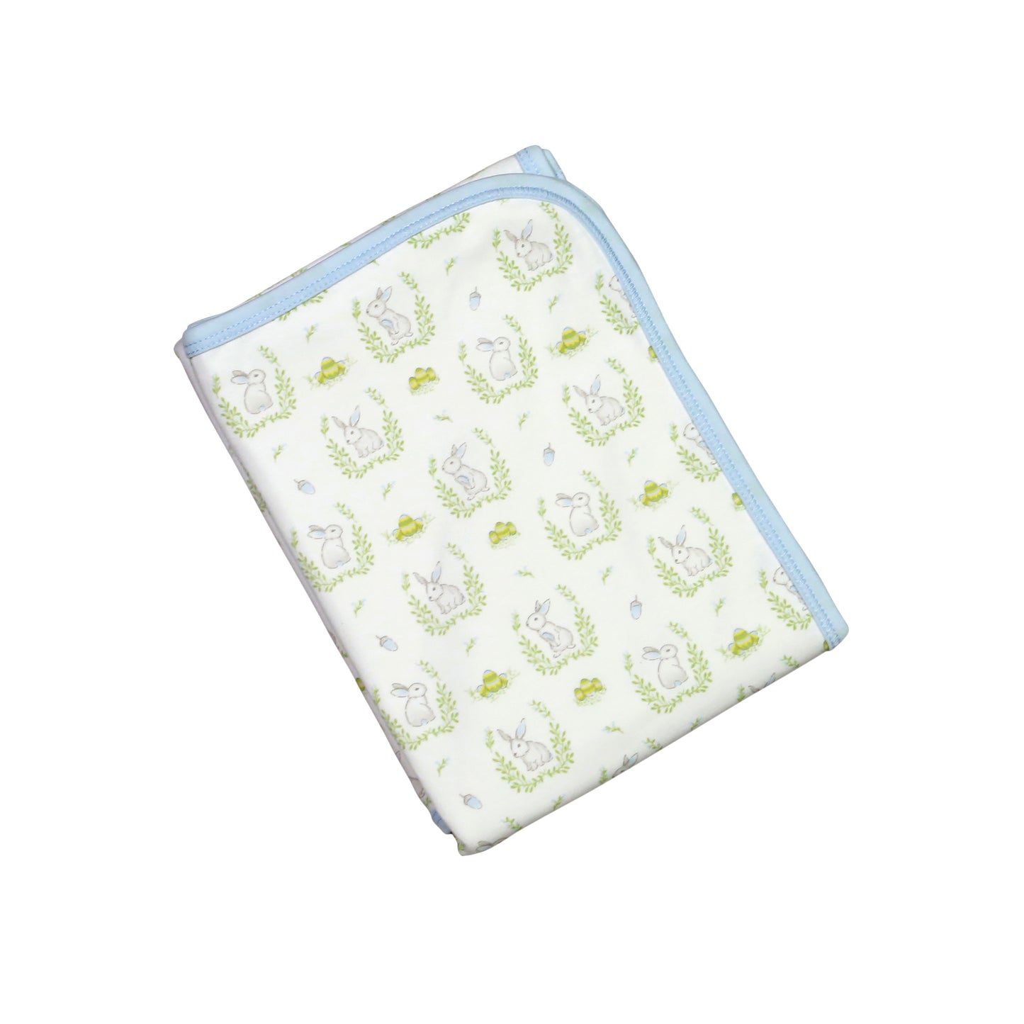 BLUE BUNNIES PIMA RECEIVING BLANKET