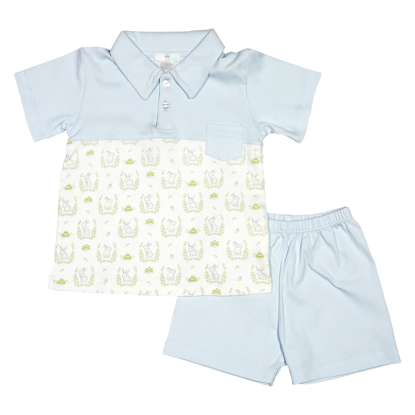 BLUE BUNNIES PIMA SHORT SET