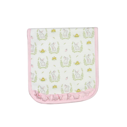PKU-218 PINK BUNNIES PIMA BURPING PAD