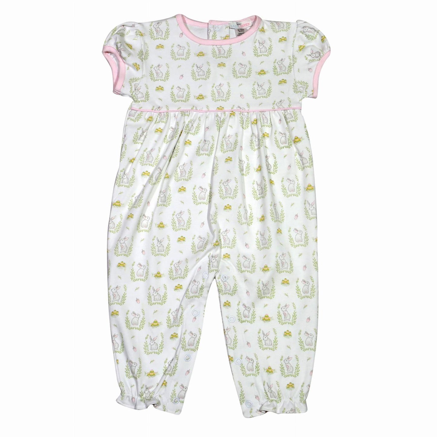 PKU-234 PINK BUNNIES PIMA ROMPER