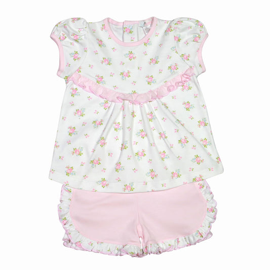 RPF-220 ROSIE PINK FLORAL PIMA SHORT SET