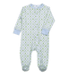TRB-299 Blue Christmas Trees Pima Zipper Footie