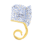 AZU-515 Azul Floral Pima Hand Smk Bonnet