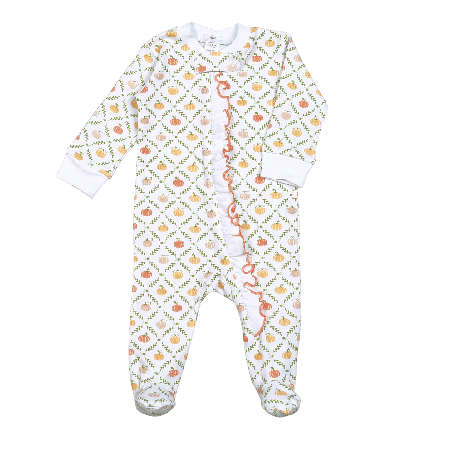 PUP-299 Pumpkin Patch Pima Zipper Footie