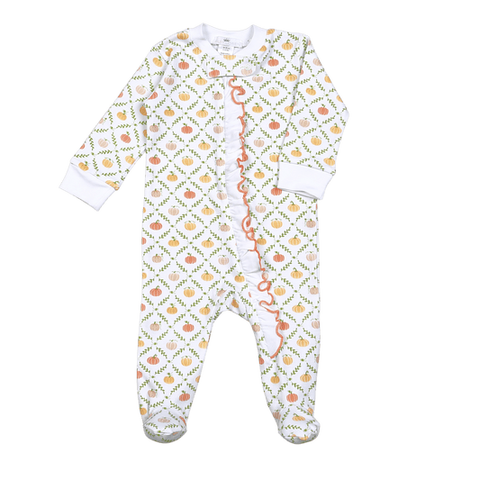 PUP-299 Pumpkin Patch Pima Zipper Footie