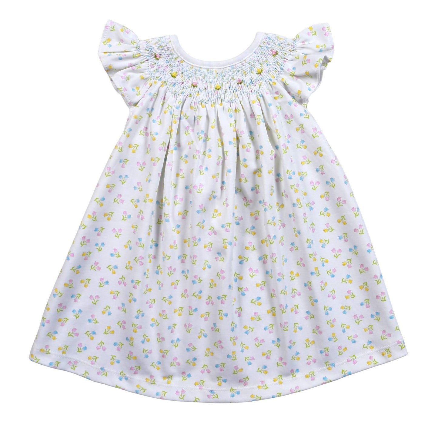 TUL-440 SWEET TULIPS HAND SMOCKED BISHOP DRESS