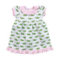 ALG-009 PINK ALLIGATORS DOLL GOWN