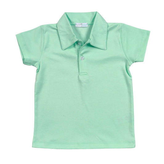 MMS-310 SOLID MINT  COLLARED  T-SHIRT