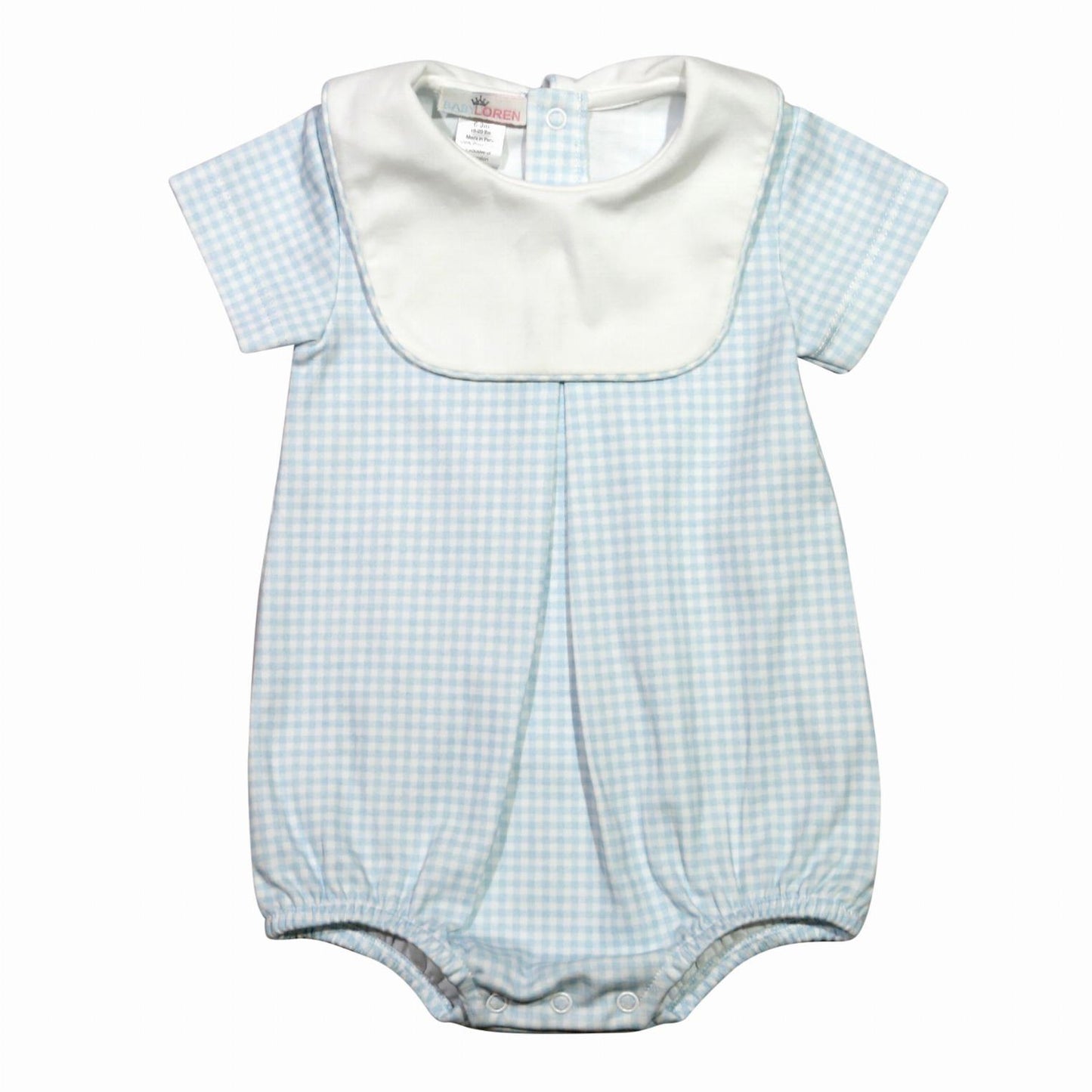 GGB-430 BLUE GINGHAM BIB BUBBLE