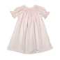 SUS-240 Sussie Pink Gingham Pima Hand Smocked Bishop Dress