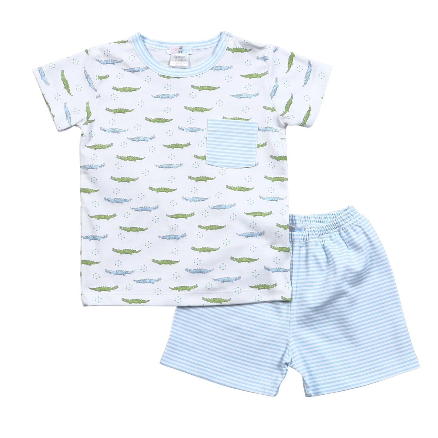 BLUE ALLIGATORS PIMA SHORT SET