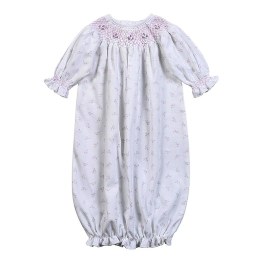 JOY-419 JOY FLORAL HAND SMOCKED BISHOP GOWN