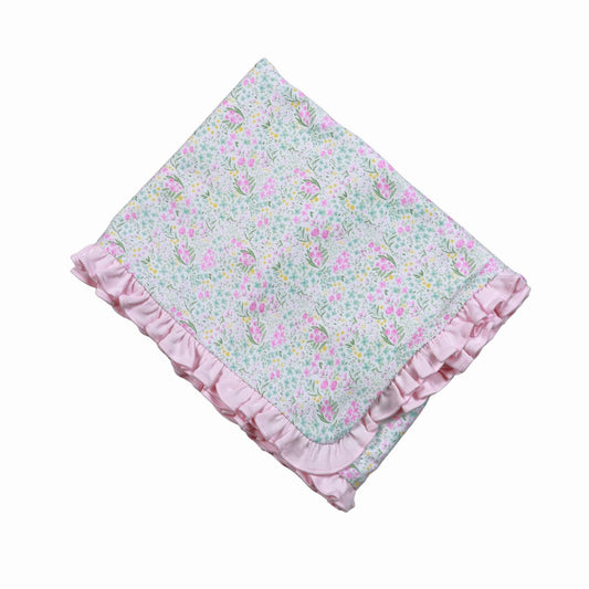 MYA FLORAL PIMA RECEIVING BLANKET