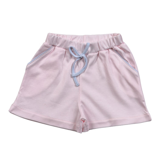 PINK SHORTS BLUE PIPING