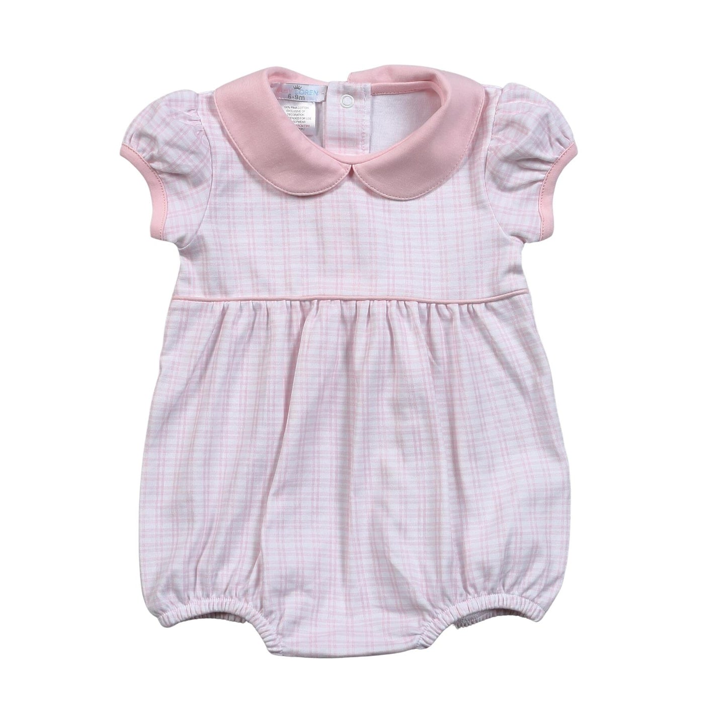 PKP-330 PINK PLAID PIMA  BUBBLE POINTY COLLAR