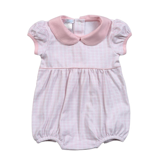PKP-330 PINK PLAID PIMA  BUBBLE POINTY COLLAR