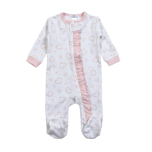 SWEETHEART ROSES  PIMA ZIPPER FOOTIE