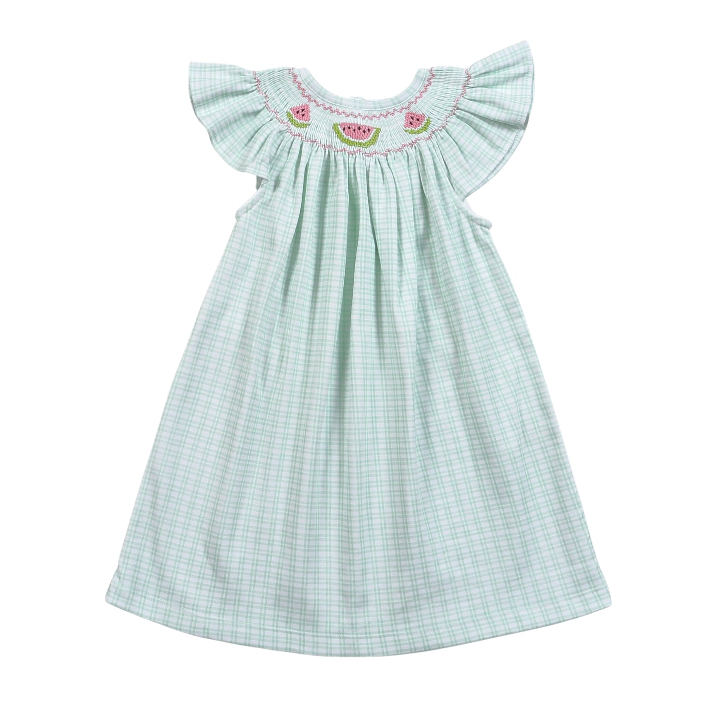 WAT-440 WATERMELON HAND SMOCKED PIMA BISHOP DRESS