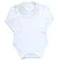 BLI-110 WHITE PIMA ROUND COLLAR LONG SLEEVES BODYSUIT