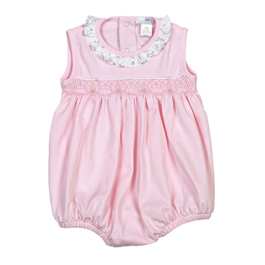 LAU-630 Laura pink hand smocked bubble