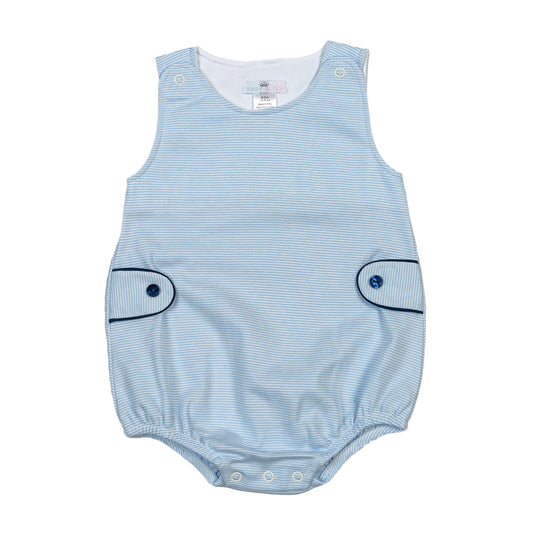 TON-130 Tony blue tiny stripes Pima two button Bubble