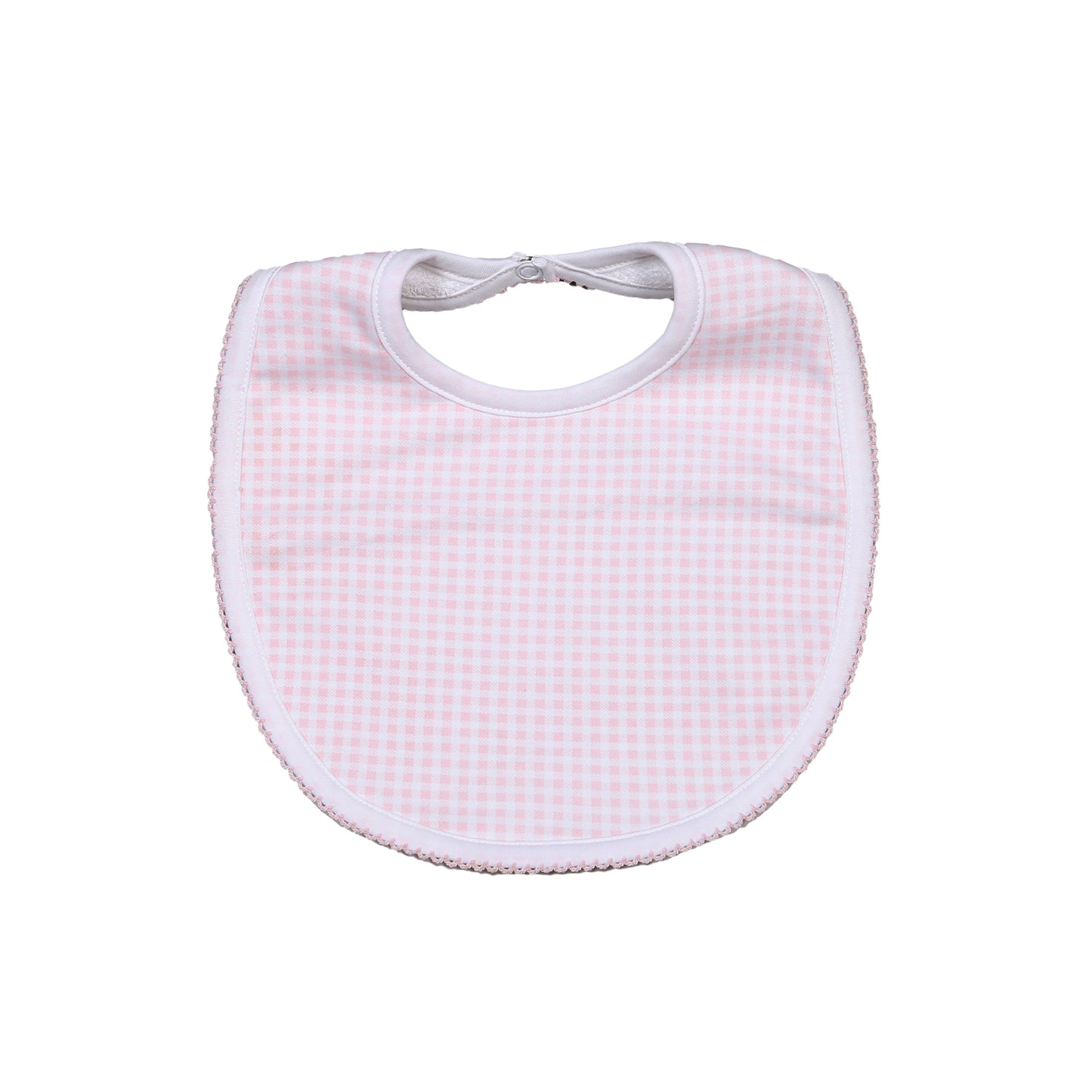 OLI-018 OLIVIA PINK  GINGHAM PIMA BIB