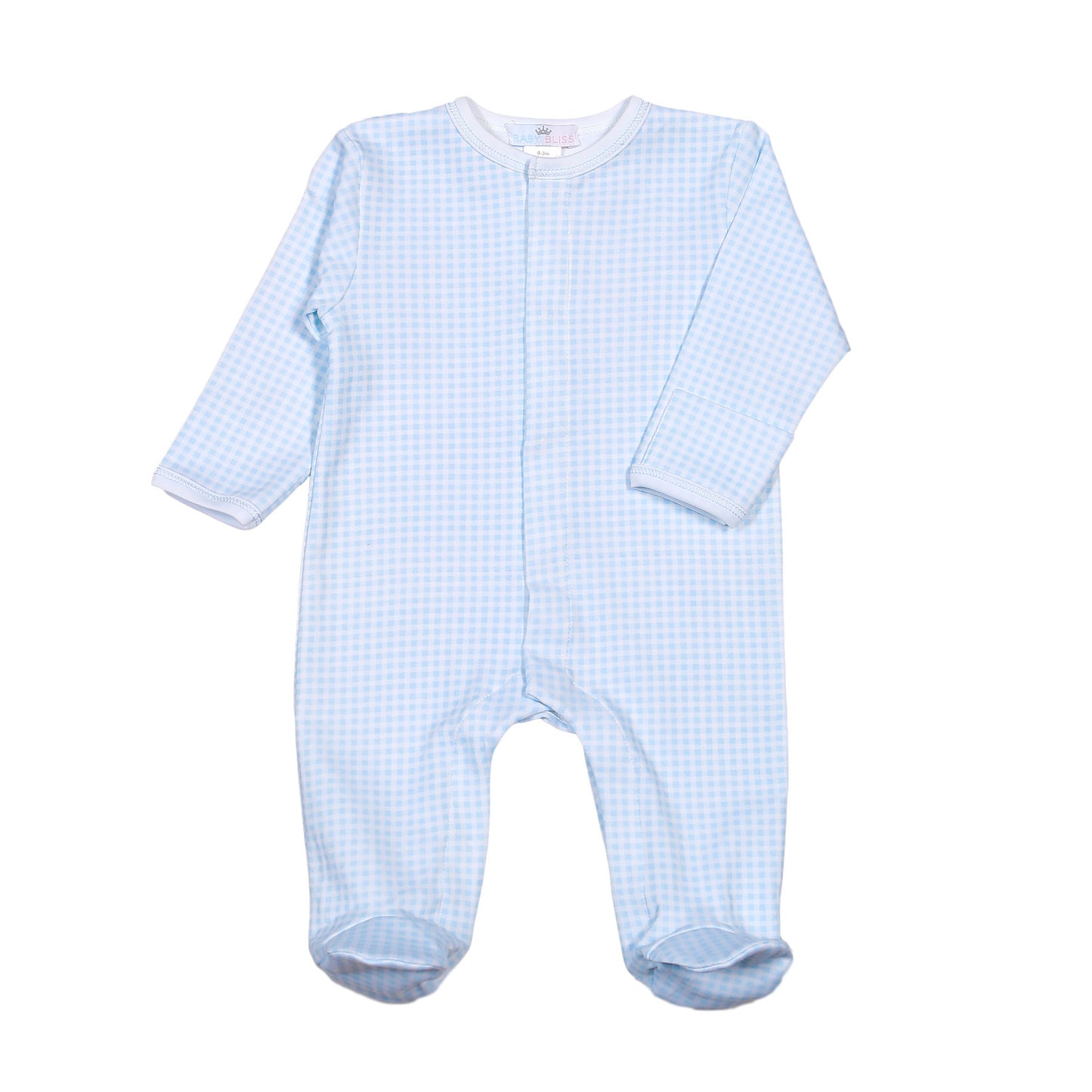 PET-114 PETER BLUE GINGHAM PIMA  FOOTIE