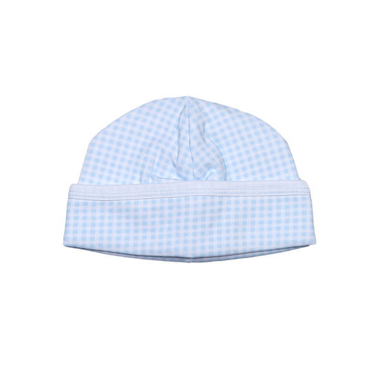 PET-115 PETER BLUE GINGHAM PIMA  BEANIE