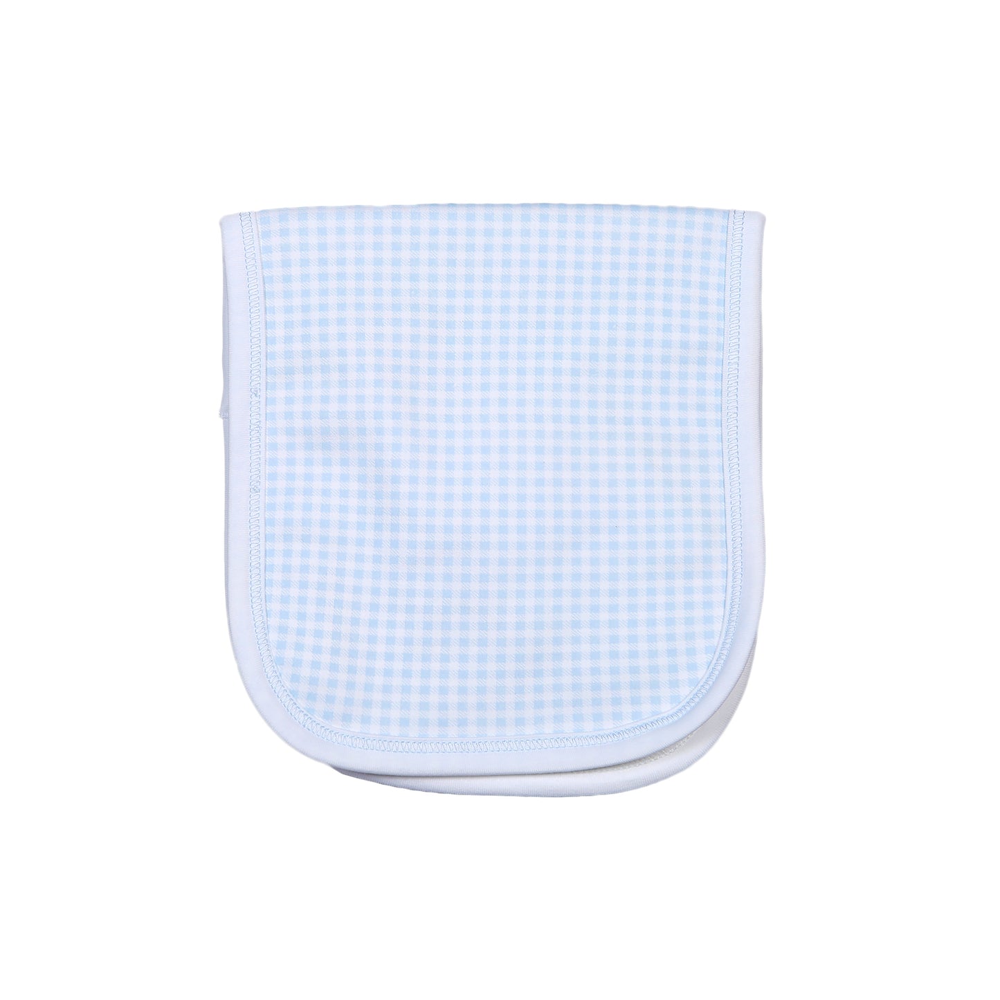 PET-117 PETER BLUE GINGHAM PIMA  BURPING PAD