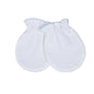 WBM-110 WHITE PIMA MITTENS BLUE TRIM
