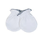 WNM-310 WHITE PIMA MITTENS NAVY BLUE TRIM