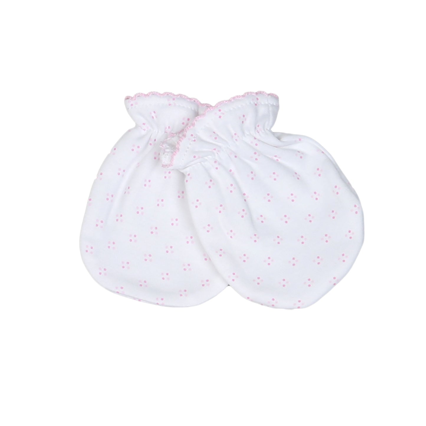 PDM-710 PINK DOTS PIMA MITTENS MITTENS PINK TRIM