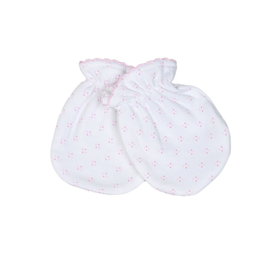 PDM-710 PINK DOTS PIMA MITTENS MITTENS PINK TRIM