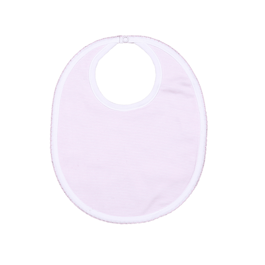 PSB-117 PINK STRIPES PIMA BIB PINK TRIM