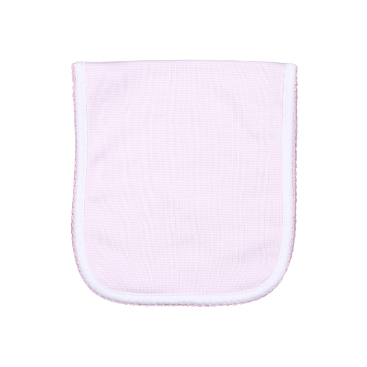 PSB-118 PINK STRIPES PIMA BURPING PAD PINK TRIM