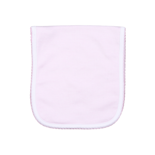 PSB-118 PINK STRIPES PIMA BURPING PAD PINK TRIM
