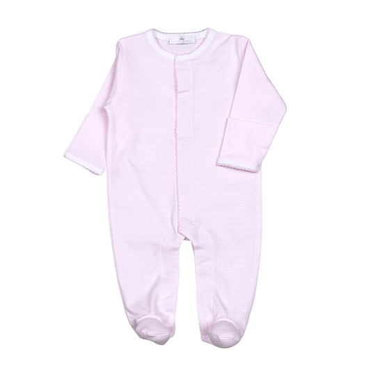 PSF-714 PINK STRIPES PIMA FOOTIE PINK TRIM