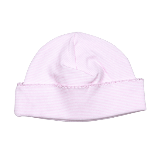 PSH-715 PINK STRIPES PIMA BEANIE PINK TRIM