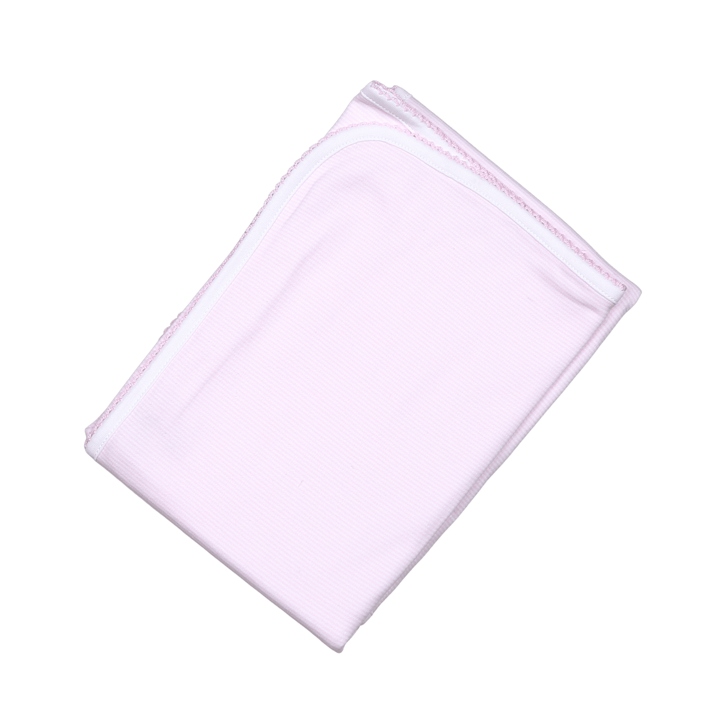 PSK-116 PINK STRIPES PIMA RECEIVING BLANKET PINK TRIM
