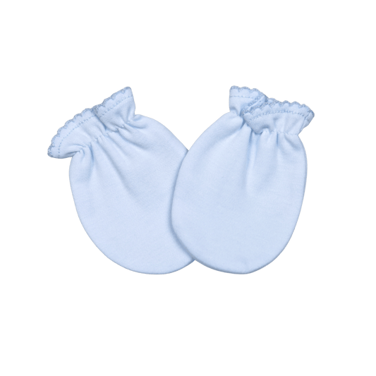 BBM-610 BLUE PIMA MITTENS BLUE TRIM