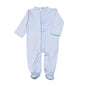 BDF-614 BLUE DOTS PIMA FOOTIE BLUE TRIM