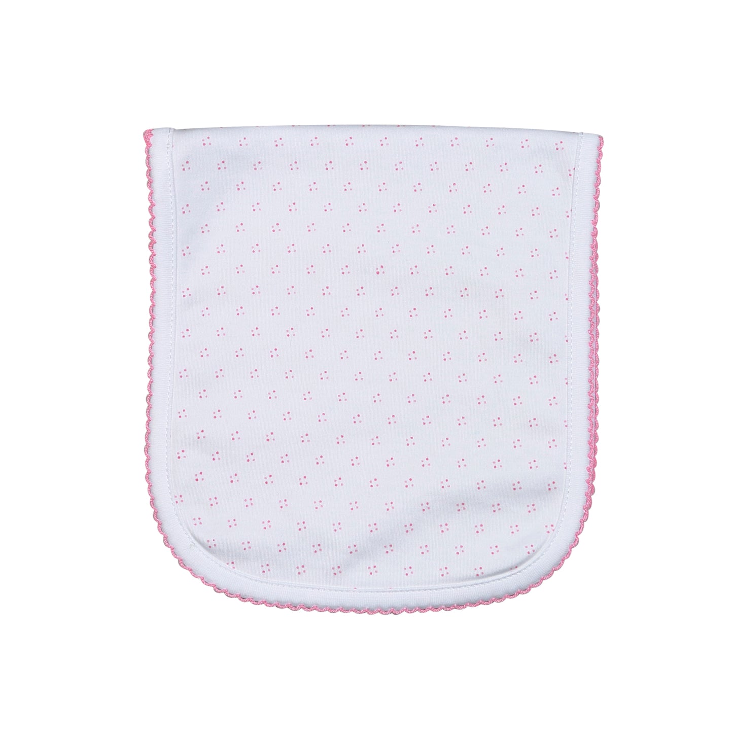 PDB-718 PINK DOTS PIMA BURPING PAD PINK TRIM